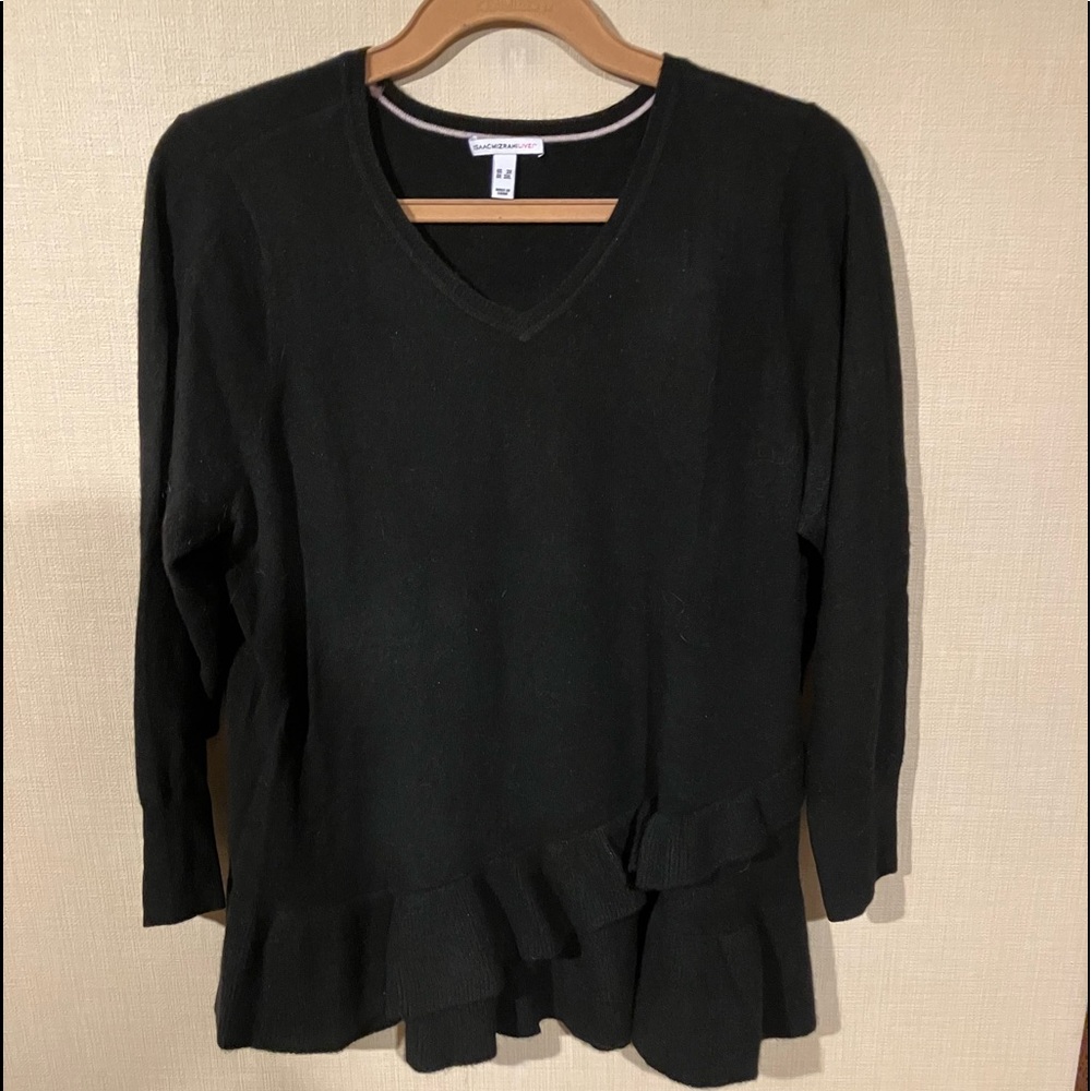 Isaac Mizrahi Live Cashmere Sweater- Black - Size - 3X (A005)